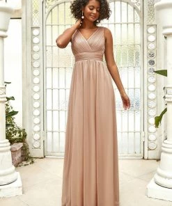 Ever-Pretty US Double V Neck Floor Length Sparkly Evening Dresses For Party SHOP BY OCCASION