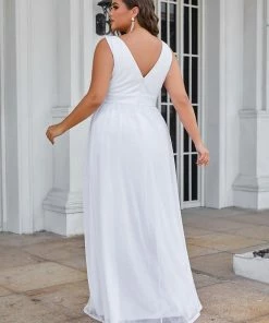 Ever-Pretty US Double V Neck Floor Length Sparkly Evening Dresses For Party SHOP BY OCCASION