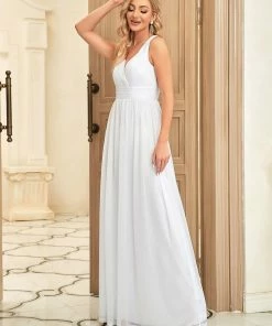 Ever-Pretty US Double V Neck Floor Length Sparkly Evening Dresses For Party SHOP BY OCCASION