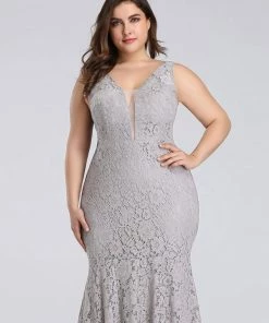 Ever-Pretty US Plus Size Sexy Fitted Lace Mermaid Formal Evening Dress