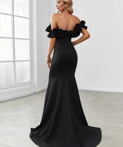 Ever-Pretty US Mermaid Dresses Custom Size Off The Shoulder A Line Mermaid Maxi Evening Gown