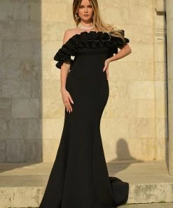 Ever-Pretty US Mermaid Dresses Custom Size Off The Shoulder A Line Mermaid Maxi Evening Gown