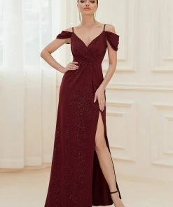 Ever-Pretty US SHOP BY OCCASION V-Neck Cold Shoulder Floor-Length Evening Dress