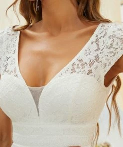 Ever-Pretty US Lace V-Neck Floor Length Cap Sleeve Casual Wedding Dress SHOP BY STYLE 12 Ever-Pretty US Lace V-Neck Floor Length Cap Sleeve Casual Wedding Dress SHOP BY STYLE