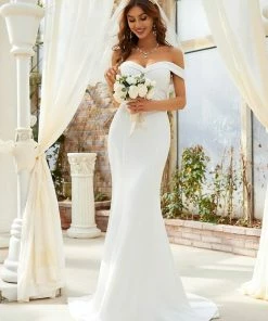 Ever-Pretty US Off The Shoulder Mermaid Corset Eloping Dress For Wedding
