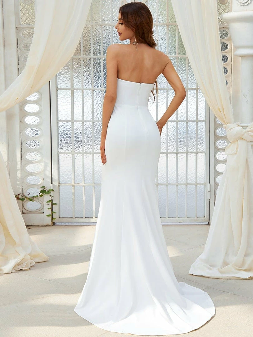 Ever-Pretty US Custom Size Sweetheart Simple Strapless Fishtail Eloping Wedding Dress Summer Dresses 2022 3 Ever-Pretty US Custom Size Sweetheart Simple Strapless Fishtail Eloping Wedding Dress Summer Dresses 2022