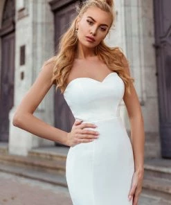 Ever-Pretty US Custom Size Sweetheart Simple Strapless Fishtail Eloping Wedding Dress Summer Dresses 2022 15 Ever-Pretty US Custom Size Sweetheart Simple Strapless Fishtail Eloping Wedding Dress Summer Dresses 2022