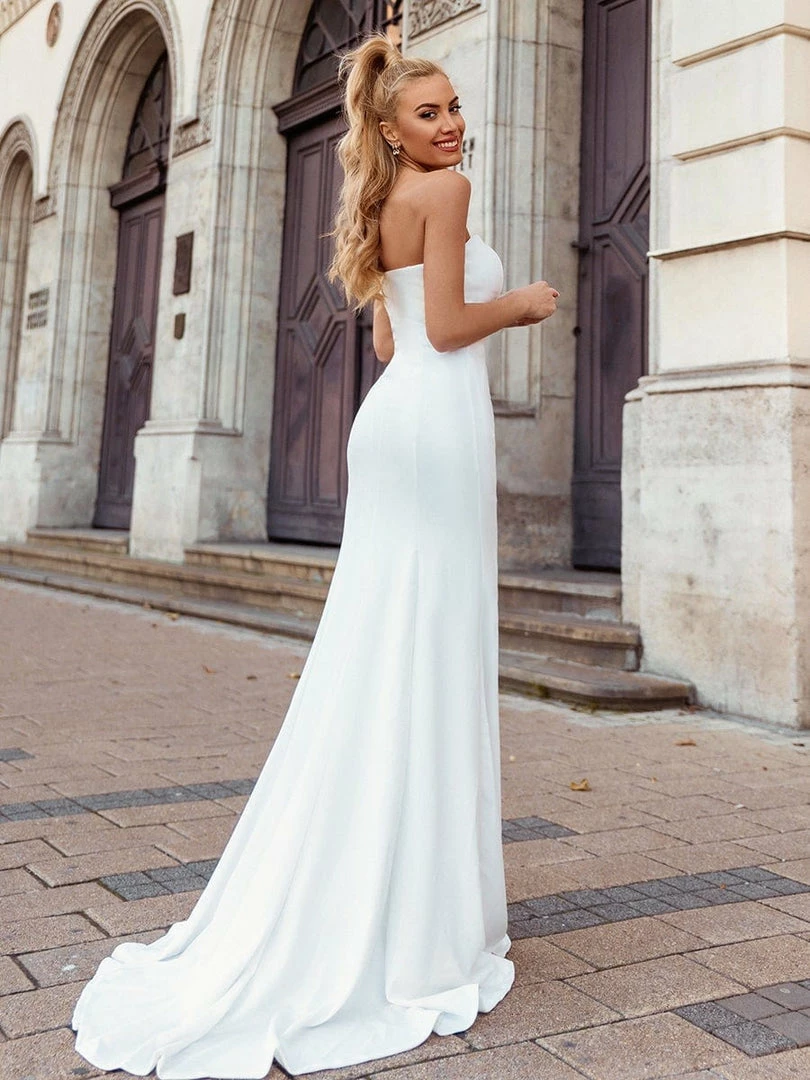 Ever-Pretty US Custom Size Sweetheart Simple Strapless Fishtail Eloping Wedding Dress Summer Dresses 2022 5 Ever-Pretty US Custom Size Sweetheart Simple Strapless Fishtail Eloping Wedding Dress Summer Dresses 2022