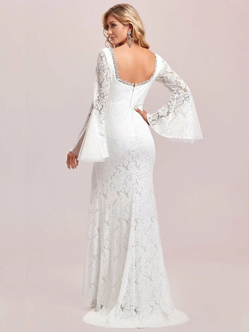 Ever-Pretty US Trumpet Long Sleeve Lace High Slit Wedding Dress SHOP BY STYLE 6 Ever-Pretty US Trumpet Long Sleeve Lace High Slit Wedding Dress SHOP BY STYLE