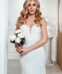 Ever-Pretty US Lace Sweetheart Outdoor Strapless Wedding Dress