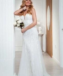 Ever-Pretty US Lace Sweetheart Outdoor Strapless Wedding Dress