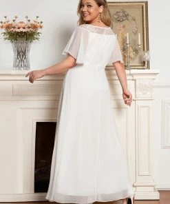 Ever-Pretty US SHOP BY OCCASION Women's Casual Boat Neck A-Line Midi Dress With Asymmetrical Hems