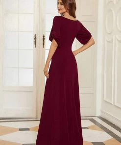 Ever-Pretty US Trendy Round Neck Long Mermaid Evening Dress With Sleeves
