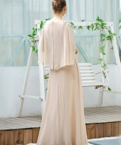 Ever-Pretty US Elegant V Neck Flowy Chiffon Bridesmaid Dresses With Wraps