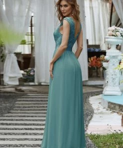 Ever-Pretty US Classic Round Neck Backless Lace Bodice Bridesmaid Dress SHOP BY OCCASION