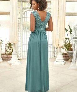 Ever-Pretty US Classic Round Neck Backless Lace Bodice Bridesmaid Dress SHOP BY OCCASION