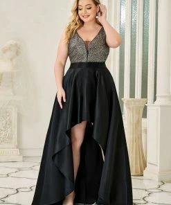 Ever-Pretty US Sparkly Plus Size Prom Dresses For Women With Asymmetrical Hems SHOP BY OCCASION
