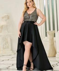 Ever-Pretty US Sparkly Plus Size Prom Dresses For Women With Asymmetrical Hems SHOP BY OCCASION