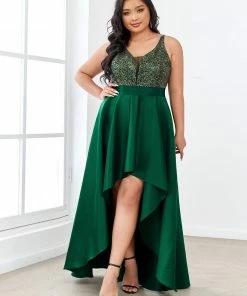 Ever-Pretty US Sparkly Plus Size Prom Dresses For Women With Asymmetrical Hems SHOP BY OCCASION