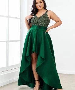 Ever-Pretty US Sparkly Plus Size Prom Dresses For Women With Asymmetrical Hems SHOP BY OCCASION