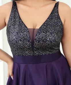 Ever-Pretty US Sparkly Plus Size Prom Dresses For Women With Asymmetrical Hems SHOP BY OCCASION