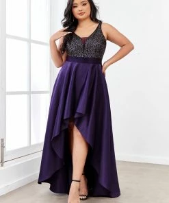 Ever-Pretty US Sparkly Plus Size Prom Dresses For Women With Asymmetrical Hems SHOP BY OCCASION