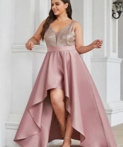 Ever-Pretty US Sparkly Plus Size Prom Dresses For Women With Asymmetrical Hems SHOP BY OCCASION