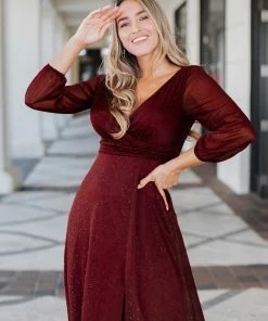 Ever-Pretty US Women's Sexy Long Sleeve V-Neck Shiny Evening Dress SHOP BY OCCASION