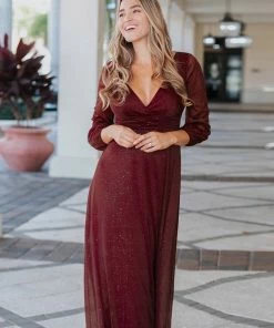 Ever-Pretty US Women's Sexy Long Sleeve V-Neck Shiny Evening Dress SHOP BY OCCASION