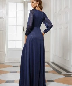 Ever-Pretty US Women's Sexy Long Sleeve V-Neck Shiny Evening Dress SHOP BY OCCASION