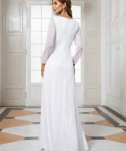 Ever-Pretty US Women's Sexy Long Sleeve V-Neck Shiny Evening Dress SHOP BY OCCASION