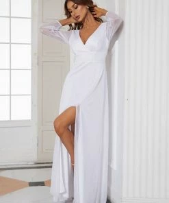 Ever-Pretty US Women's Sexy Long Sleeve V-Neck Shiny Evening Dress SHOP BY OCCASION