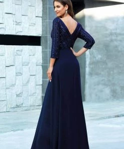 Ever-Pretty US Sexy V Neck Sequin Evening Dresses With 3/4 Sleeve SHOP BY OCCASION