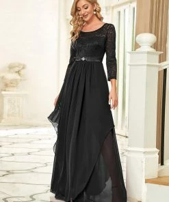 Ever-Pretty US Classic Floral Lace Bridesmaid Dress With Long Sleeve SHOP BY OCCASION