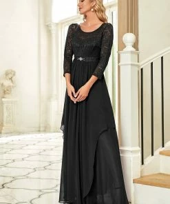 Ever-Pretty US Classic Floral Lace Bridesmaid Dress With Long Sleeve SHOP BY OCCASION