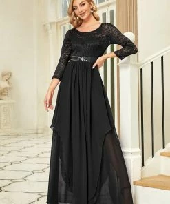 Ever-Pretty US Classic Floral Lace Bridesmaid Dress With Long Sleeve SHOP BY OCCASION