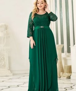 Ever-Pretty US Classic Floral Lace Bridesmaid Dress With Long Sleeve SHOP BY OCCASION