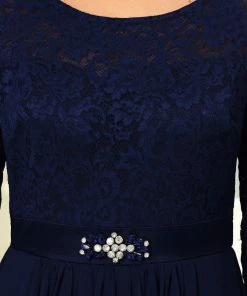 Ever-Pretty US Classic Floral Lace Bridesmaid Dress With Long Sleeve SHOP BY OCCASION