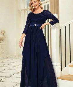Ever-Pretty US Classic Floral Lace Bridesmaid Dress With Long Sleeve SHOP BY OCCASION
