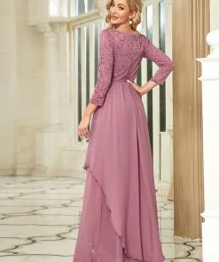 Ever-Pretty US Classic Floral Lace Bridesmaid Dress With Long Sleeve SHOP BY OCCASION