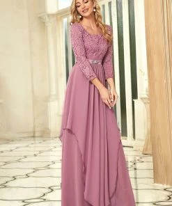 Ever-Pretty US Classic Floral Lace Bridesmaid Dress With Long Sleeve SHOP BY OCCASION