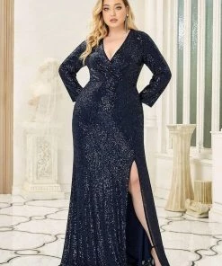 Ever-Pretty US Plus Size Sexy Deep V-Neck Sequin Bodice Formal Evening Gowns SHOP BY OCCASION