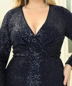 Ever-Pretty US Plus Size Sexy Deep V-Neck Sequin Bodice Formal Evening Gowns SHOP BY OCCASION