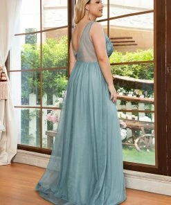 Ever-Pretty US Custom Size A-Line V-Neck Floral Lace Appliques Bridesmaid Dress Summer Dresses 2022