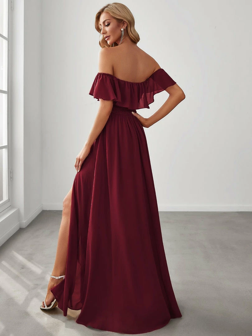 Ever-Pretty US Evening Dresses & Gowns Women's Off Shoulder Ruffle Thigh Split Bridesmaid Dresses 2 Ever-Pretty US Evening Dresses & Gowns Women's Off Shoulder Ruffle Thigh Split Bridesmaid Dresses