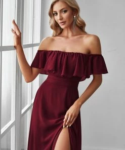 Ever-Pretty US Evening Dresses & Gowns Women's Off Shoulder Ruffle Thigh Split Bridesmaid Dresses 68 Ever-Pretty US Evening Dresses & Gowns Women's Off Shoulder Ruffle Thigh Split Bridesmaid Dresses
