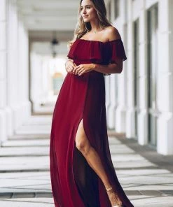 Ever-Pretty US Evening Dresses & Gowns Women's Off Shoulder Ruffle Thigh Split Bridesmaid Dresses 72 Ever-Pretty US Evening Dresses & Gowns Women's Off Shoulder Ruffle Thigh Split Bridesmaid Dresses