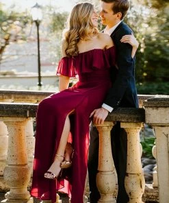 Ever-Pretty US Evening Dresses & Gowns Women's Off Shoulder Ruffle Thigh Split Bridesmaid Dresses 71 Ever-Pretty US Evening Dresses & Gowns Women's Off Shoulder Ruffle Thigh Split Bridesmaid Dresses