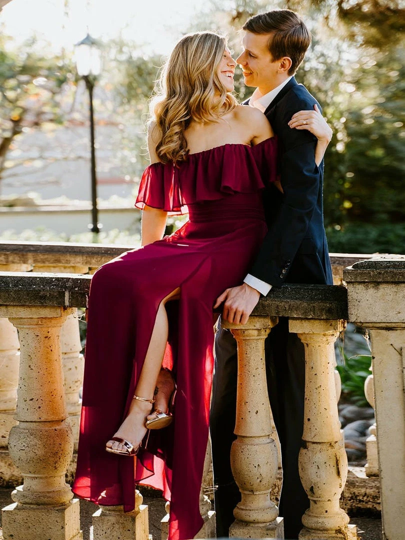 Ever-Pretty US Evening Dresses & Gowns Women's Off Shoulder Ruffle Thigh Split Bridesmaid Dresses 6 Ever-Pretty US Evening Dresses & Gowns Women's Off Shoulder Ruffle Thigh Split Bridesmaid Dresses