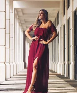 Ever-Pretty US Evening Dresses & Gowns Women's Off Shoulder Ruffle Thigh Split Bridesmaid Dresses 73 Ever-Pretty US Evening Dresses & Gowns Women's Off Shoulder Ruffle Thigh Split Bridesmaid Dresses